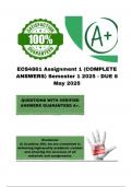 ECS4861 Assignment 1 &lpar;COMPLETE ANSWERS&rpar; Semester 1 2025 - DUE 8 May 2025&semi; 100&percnt; correct solutions and explanations&period;