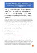 NUR-631 Advanced Health Assessment TEST BANK  Exam LATEST 2024&sol;2025 D'Youville University  GRADED A &plus; GUARANTEED PASS &lpar;QUESTIONS  AND ANSWERS WITH RATIONALES&rpar; ACE YOUR  EXAM -pdf  