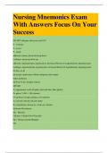 Nursing Mnemonics Exam With Answers Focus On Your Success