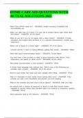 HOME CARE AID QUESTIONS WITH ACTUAL SOLUTIONS 2025