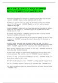 HCA WRITTEN EXAM QUESTIONS WITH VERIFIED ANSWERS 2025&period;