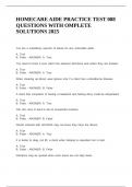 HOMECARE AIDE PRACTICE TEST 008 QUESTIONS WITH OMPLETE SOLUTIONS 2025&period;