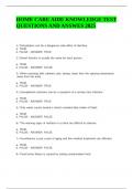 HOME CARE AIDE KNOWLEDGE TEST QUESTIONS AND ANSWES 2025&period;