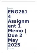 ENG2614 Assignment 1 Memo &vert; Due 2 May 2025