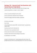 Geology 105 - Dynamic Earth Test Questions with Correct Answers Fully Solved