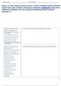 NURS 115 TEST BANK ACTUAL EXAM 1 LATEST VERSION WITH UPDATED  QUESTIONS AND CORRECT DETAILED ANSWERS COMPLETE EXAM WITH  VERIFIED ANSWERS ACTUAL EXAM GUARANTEED PASS ALREADY  GRADED A&plus;