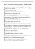 POST LICENSE COURSE QUESTIONS AND ANSWERS