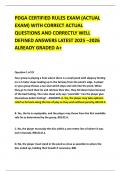 PDGA CERTIFIED RULES EXAM &lpar;ACTUAL EXAM&rpar; WITH CORRECT ACTUAL QUESTIONS AND CORRECTLY WELL DEFINED ANSWERS LATEST 2025 &ndash;2026 ALREADY GRADED A&plus;