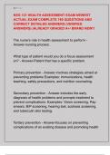 NSG 121 HEALTH ASSESSMENT EXAM NEWEST  ACTUAL EXAM COMPLETE 180 QUESTIONS AND  CORRECT DETAILED ANSWERS &lpar;VERIFIED  ANSWERS&rpar; &vert;ALREADY GRADED A&plus;&sol; BRAND NEW&excl;&excl;
