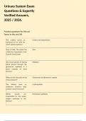Urinary System Exam Questions & Expertly Verified Answers&comma; 2025 &sol; 2026&period;