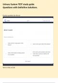 Urinary System TEST study guide Questions with Definitive Solutions&period;