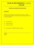 FLSE II 4TH EDITION EXAM QUESTIONS AND ANSWERS 2025