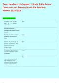Exam Newborn Life Support &sol; Study Guide Actual Questions and Answers &lpar;A&plus; Guide Solution&rpar; Newest 2025&sol;2026  