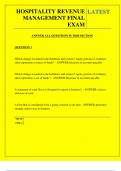 HOSPITALITY REVENUE MANAGEMENT FINAL EXAM QUESTIONS AND ANSWERS 2025