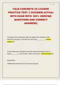 CSLB CONCRETE C8 LICENSE PRACTICE TEST 3 2025&vert;NEW ACTUAL WITH EXAM WITH 100&percnt; VERIFIED QUESTIONS AND CORRECT ANSWERS&rpar;