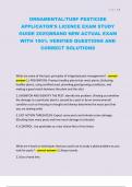 ORNAMENTAL&sol;TURF PESTICIDE APPLICATOR'S LICENCE EXAM STUDY GUIDE 2025&vert;BRAND NEW ACTUAL EXAM WITH 100&percnt; VERIFIED QUESTIONS AND CORRECT SOLUTIONS