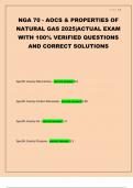 NGA 70 - AOCS & PROPERTIES OF NATURAL GAS 2025&vert;ACTUAL EXAM WITH 100&percnt; VERIFIED QUESTIONS AND CORRECT SOLUTIONS