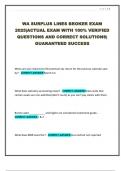 WA SURPLUS LINES BROKER EXAM 2025&vert;ACTUAL EXAM WITH 100&percnt; VERIFIED QUESTIONS AND CORRECT SOLUTIONS&vert; GUARANTEED SUCCESS 