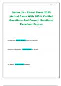 Series 24 - Cheat Sheet 2025 &vert;Actual Exam With 100&percnt; Verified Questions And Correct Solutions&vert; Excellent Scores