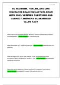 SC ACCIDENT&period; HEALTH&comma; AND LIFE INSURANCE EXAM 2025&vert;ACTUAL EXAM WITH 100&percnt; VERIFIED QUESTIONS AND CORRECT ANSWERS&vert; GUARANTEED VALUE PACK