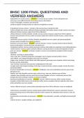 BHSC 1200 FINAL QUESTIONS AND VERIFIED ANSWERS