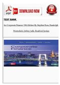 Test Bank for Corporate Finance 13th Edition By Stephen Ross&comma; Randolph Westerfield&comma; Jeffrey Jaffe&comma; Bradford Jordan