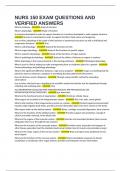 NURS 150 EXAM QUESTIONS AND VERIFIED ANSWERS