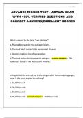 ADVANCE RIGGER TEST &ndash; ACTUAL EXAM WITH 100&percnt; VERIFIED QUESTIONS AND CORRECT ANSWERS&vert;EXCELLENT SCORES