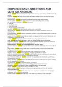ECON 213 EXAM 1 QUESTIONS AND VERIFIED ANSWERS