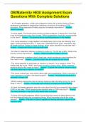  OB&sol;Maternity HESI Assignment Exam Questions With Complete Solutions