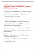 California RDH Law and Ethics Exam&colon;  Comprehensive Study Guide with Practice Questions  & 100&percnt; Correct Answers 