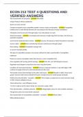 ECON 213 TEST 4 QUESTIONS AND VERIFIED ANSWERS