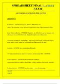 SPREADSHEET FINAL EXAM QUESTIONS AND ANSWERS 2025