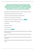 TEXAS&lowbar;TEACHERS&lowbar;158&lowbar;PRACTICE&lowbar;EXAM&lowbar;QUESTIONS&lowbar;AND&lowbar;CORRECT&lowbar;ANSWERS