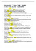 ECON 213 FINAL STUDY GUIDE QUESTIONS AND ANSWERS