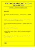 NORTH CAROLINA DMV PERMIT TEST QUESTIONS AND ANSWERS 2025