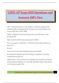 LEED AP Exam 2025 Questions and Answers 100&percnt; Pass