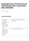 Mississippi Drivers' Permit & License Testing Study Guide &sol; Actual Exam Q&A&comma; 2025&sol;2026&period;