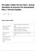 WA state written Drivers Test &sol; Actual Questions & Answers for Guaranteed Pass &sol; Newest Update&comma; &period;