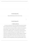   Personal Development Plan  College of Health Professions&comma; Western Governors University  