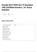 Florida DMV TEST All 1-71 Question with Certified Answers &sol; A&plus; Score Solution&period;