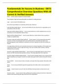 Fundamentals for Success in Business - D072&colon; Comprehensive Overview Questions With All Correct & Verified Answers