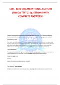 LDR - 302S ORGANIZATIONAL CULTURE &lpar;SNCOA TEST 2&rpar; QUESTIONS WITH COMPLETE ANSWERS&excl;&excl;