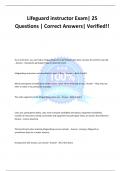 Lifeguard instructor Exam&vert; 25 Questions &vert; Correct Answers&vert; Verified&excl;&excl;