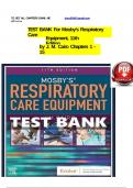 Test bank for mosby s respiratory care equipment 11th Edition
