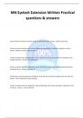 MN Eyelash Extension Written Practical questions & answers A