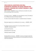 CRSS EXAM ALL QUESTIONS AND WELL ELABORATED ANSWERS TOP RATED VERSION FOR ALREADY A GRADED WITH EXPERT FEEDBACK &vert; NEW AND REVISED