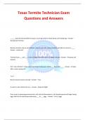 Texas Termite Technician Exam Questions and Answers
