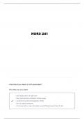 NURS 241 UNIT 3 QUESTIONS AND VERIFIED ANSWERS