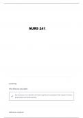 NUR 241 QUESTIONS AND VERIFIED ANSWERS